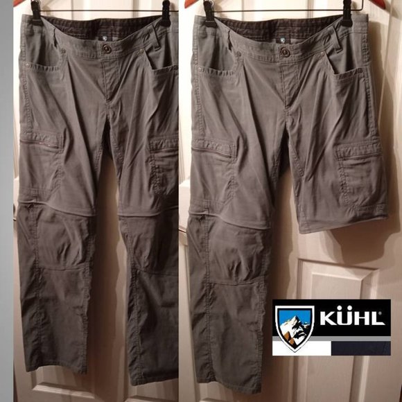Kuhl Pants - KUHL convertible pants to shorts Women's size 8 Regular  light GREY